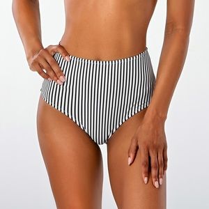 Cupshe Stripe High Rise Bikini Bottom
